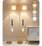 GOEBLESON 2Pack Dimmable Floor Lamp for Living Room with Remote and Foot Switch, Modern Standing,...