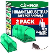 Campior Humane Mouse Trap for House – Large, No-Kill Mouse Traps Indoor for Home, Catch-and-Relea...