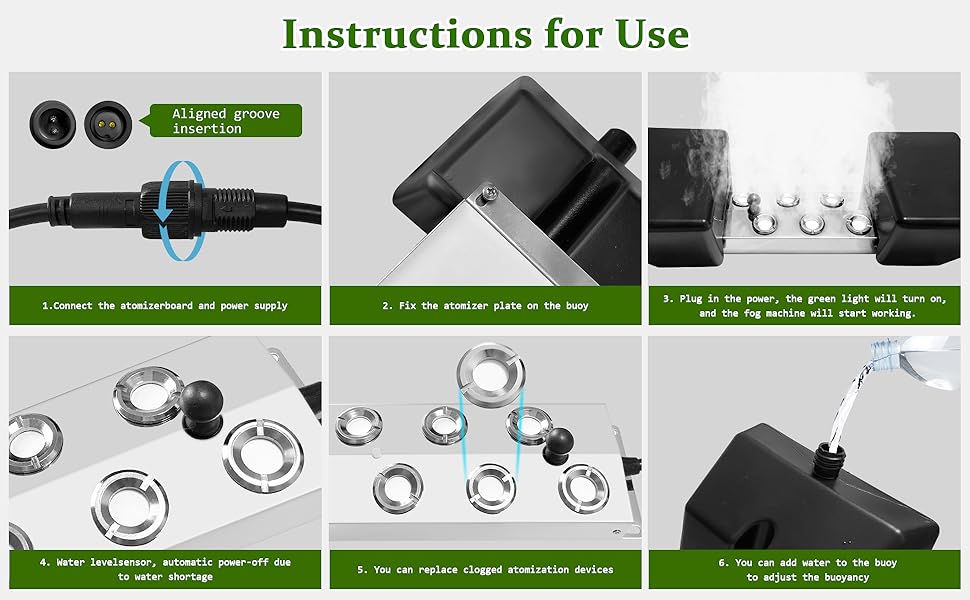 ultrasonic mister pond fogger mist maker with power adapter pond fogger with float