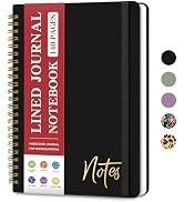 ZOTIA Lined Spiral Journal Notebook for Women, A5 College Ruled Journals for Writing, Hardcover N...