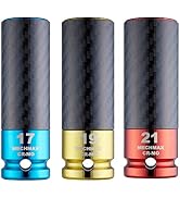 3 Piece MECHMAX High-Strength Wheel Protector Non-marring Lug Nut Socket Set, 1/2 Inch Drive17, 1...