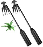 Canlaten·U Weed Puller Tool, Portable Garden Weed Puller 4 Teeth Steel Weeding Artifact Dual Purp...