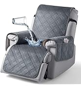 TAOCOCO 100% Waterproof Recliner Chair Cover, Velvet Recliner Covers for Recliner Chair with Pock...
