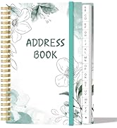 Address Book with Alphabetical Tabs - Small Address Book Spiral with Address Contacts, Special Da...