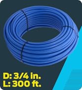 SharkBite 3/4 Inch x 300 Feet Blue PEX-B, Made in the USA, Flexible Water Pipe Tubing for Plumbin...