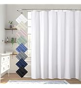 Aiyufeng Moga White Shower Curtain, Embossed Textured Fabric Shower Curtain for Bathroom - Soft C...