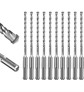 SALI Rotary Hammer Drill Bits 3/16"*6" 10 Pcs Rotary Hammer Drill Bits Concrete Masonry Hole Tool...