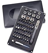 Steinwhale 54pcs Mini Ratchet Screwdriver Set with 1/4" S2 Steel Bits, 90 Degree Right Angle Reve...
