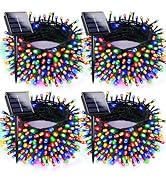 4pk Multi-Colored Solar Christmas Lights Outdoor Waterproof, 400 LED 132 FT Solar Powered LED Str...