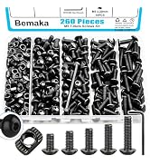 Bemaka 260Pcs M5 T Slot Nuts Screws Kit, Nuts and Bolts Assortment Kit, M5x8/10/12/16/20mm Hexago...