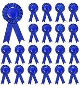 Nicunom 20 Pcs Blank Award Ribbons, Blue Prize Ribbons DIY Satin Recognition Participation Ribbon...
