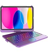 Touchpad Keyboard Case for iPad 10th Gen 10.9" 2022, Multi-Touch & Backlit Keys, 360° Rotatable &...