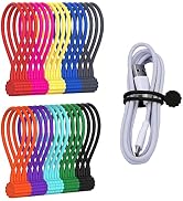 Rich&Ray 10Colors-30Pack Reusable Silicone Twist Ties, Magnetic Cable Ties with Strong Magnet for...