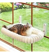Zakkart SnugCloud Foldable Cat Window Perch - Cordless, Ultra Soft Machine Washable Bed with 4-Si...