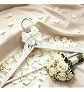 2Pcs Rhinestone Bridal Hangers Wedding Dress Hanger Pearl Bow Wooden Hanger | Wedding Dress Hange...
