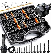 weideer 840pcs #14#12#10#8 Self Tapping Screws for Metal,410 Stainless Steel Screws Assortment Ki...