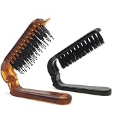 Yasdyri Travel Folding Hair Brush Portable Pocket Boar Bristle Brush for Women, Men, and Children...