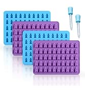 Gummy Molds Bear Candy Silicone - Mini Size Chocolate Gummy Molds with 2 Droppers Nonstick Food G...
