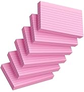 Index Cards 3x5 Inch, 300sheets, Flash Cards,Ruled Lined Pink Note Cards Paper For Studying, Scho...
