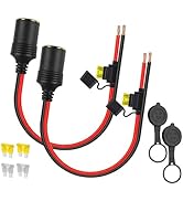 YIWOFUWO 2-Pack 13AWG Heavy Duty Car Cigarette Lighter Socket with 20A Fuse, 12V 24V Female Socke...