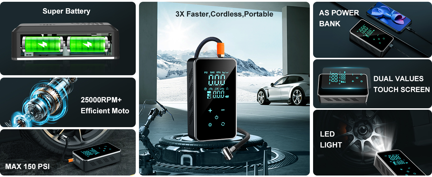 tire inflator portable air compressor