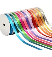 3/8 inch Satin Ribbons Assorted Colors (Solid Bright)