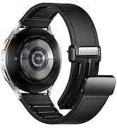 Charlam Magnetic Leather Bands Compatible with Samsung Galaxy Watch 7 Band 6 5 4 FE Active 2 40mm...