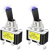 DaierTek 12 Volt Blue LED Lighted Toggle Switch for Automotive Car Truck, 30 Amp 12V Toggle Switc...