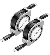 MINLU USB Type C to Lightning Cable 4Ft 2Pack, Retractable iPhone Charger Fast Charging for Retra...