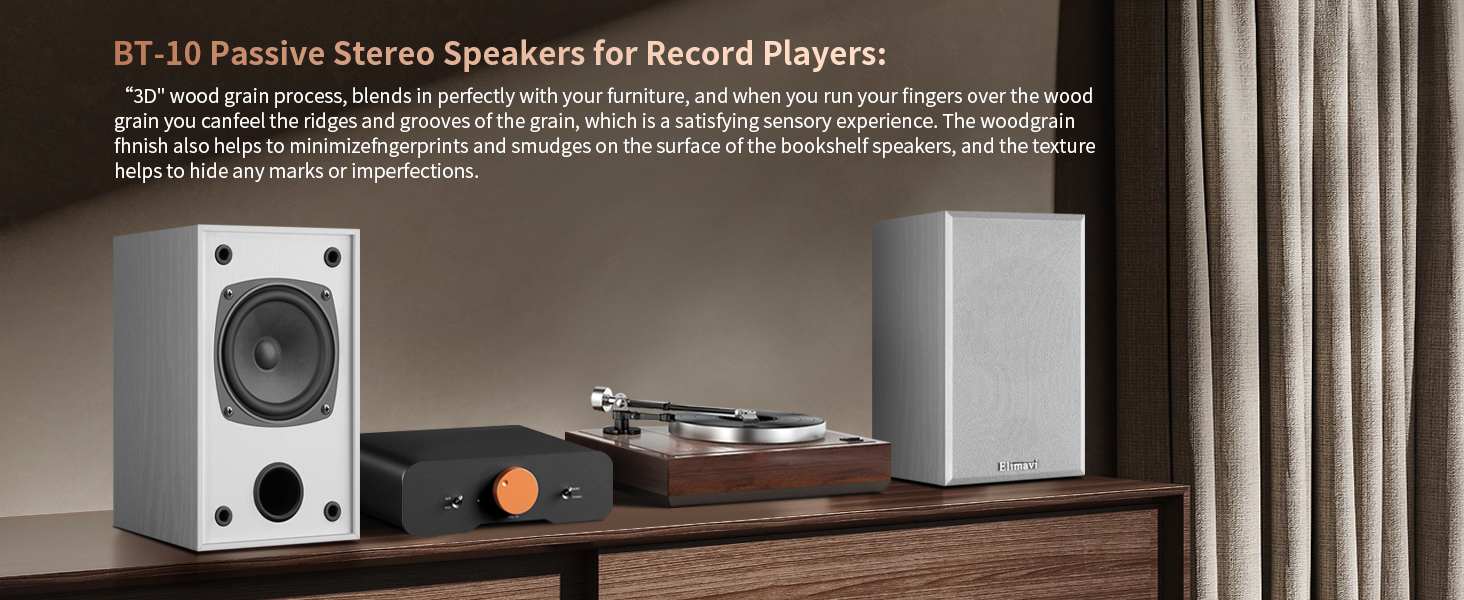 Passive bookshelf speaker for record players