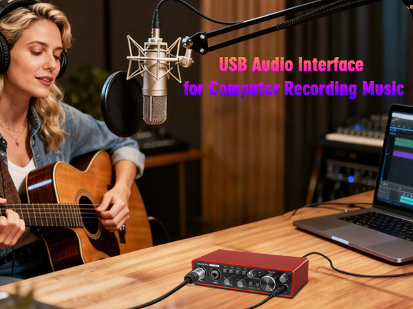 USB Audio Interface for Computer Recording Music