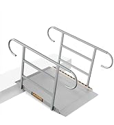 CAMMOO 4 FT Wheelchair Ramp with Handrails for Home Steps 1200LBS Capacity, High-Strength Aluminu...