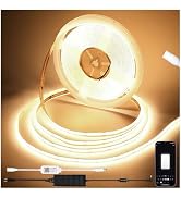 INDARUN Smart COB LED Strip Light Warm White 32.8ft 3840 LEDs, 24V LED Strip APP Control, Work wi...