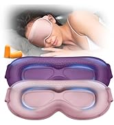 Weighted Eye Mask for Sleeping 2 Pack - 3D Contoured Sleep Masks for Women Men, Best Blackout Sle...