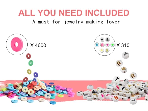clay beads for friendship bracelet making kit