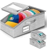 ALSLEA Stackable Hat Organizer for Baseball Caps, 2 Pack Baseball Cap Storage Box with Cardboard ...