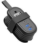 BEVA Travel Power Strip with USB C Ports, 4FT Extension Cord, 2 Outlets, 3 USB Ports, Cruise Ship...