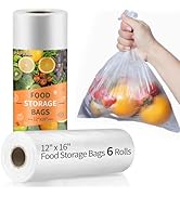 PAPRMA 12” x 16” Food Storage Bags Clear Plastic Produce Bag, Disposable Plastic Bags for Food Ve...