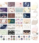 24 Pack Assorted Sympathy Cards with Envelopes & Stickers - 24 Unique Designs with Printed Messag...