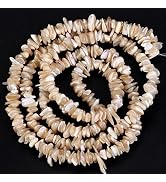 HAAMIIQII 5-8mm Natural Brown Mother of Pearl Shell Chips Irregular Chip Stone Loose Gemstone Bea...