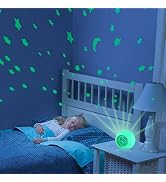 Tarklanda Alarm Clock for Kids,Moon Stars Projector Alarm Clock,7 Color Changing Night Light,Snoo...