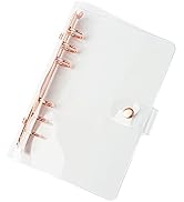 A6 Clear Binder Cover Rose Gold 6 Ring PVC Budget Binders Snap Button Closure Loose Leaf Folders ...