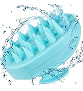 Scalp Massager, Shampoo Brush Hair Scrub Brush for Wet and Dry Hair, Soft Silicone Bristles Head ...