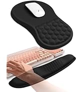 Hokafenle 2in1 Combination, Wave Keyboard Wrist Rest and Ergonomic Curvature Mouse Pad Wrist Supp...