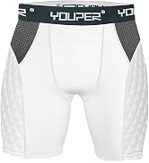 Youper Adult Elite Compression Padded Sliding Shorts w/Cup Pocket for Baseball, Football