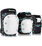 BOSONER Adult/Women/Kid Knee Pads Elbow Pads Wrist Guard 6 in 1 Protective Gear Set for Skating S...