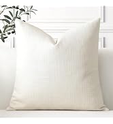 OTOSTAR Linen Throw Pillow Cover Set of 1 Decorative Square Pillowcases Cushion Covers 24x24 Inch...