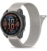 22mm Milanese Loop Compatible with Garmin Fenix 8-47mm/E-47mm/7/7pro/6/6pro/5/5plus, Quick Fit Me...