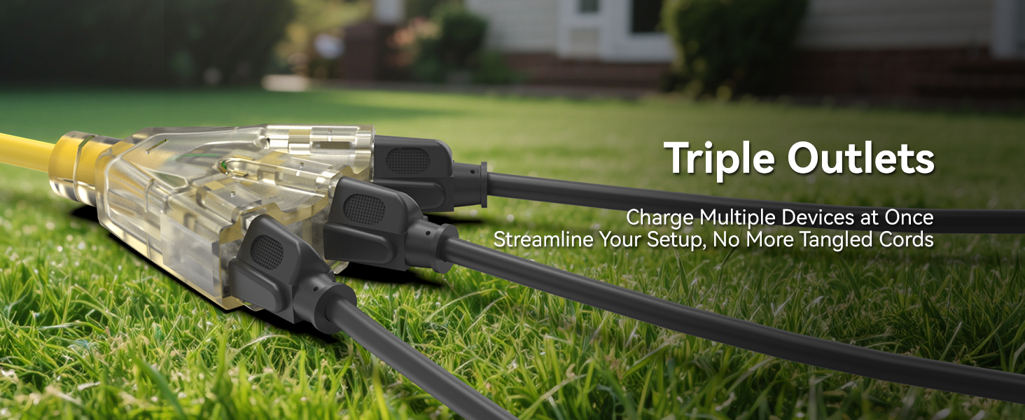 3-Outlets Extension Cord