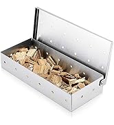 Smoker Box for BBQ Grilling Wood Chips, Stainless Steel Smoking Box Non-Warp for Barbecue, Best G...